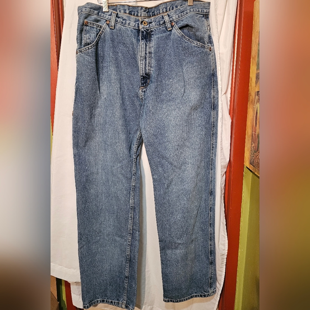 Polo Y2K  Men's Blue Cargo Denim Jeans 34x32, Casual Straight Fit